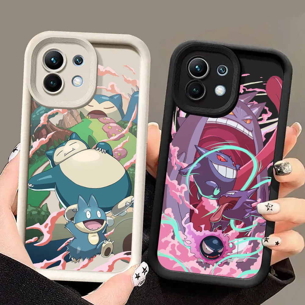 Pokemon Snorlax Gengar Eevee เคสโทรศัพท์การ์ตูนสําหรับ Xiaomi 17 Pro 15 Utra 13T 14T 15T Pro POCO M7 M6 5G Poco F5 X6 F7 F8 Pro Ultra Soft TPU กันกระแทก