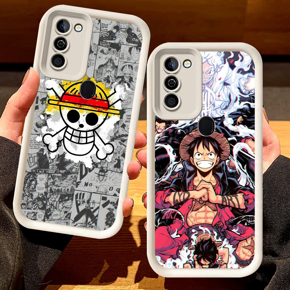 G-37 One Piece Luffy Casing สําหรับ Infinix HOT 11 10 12 Play สีดําและสีขาว