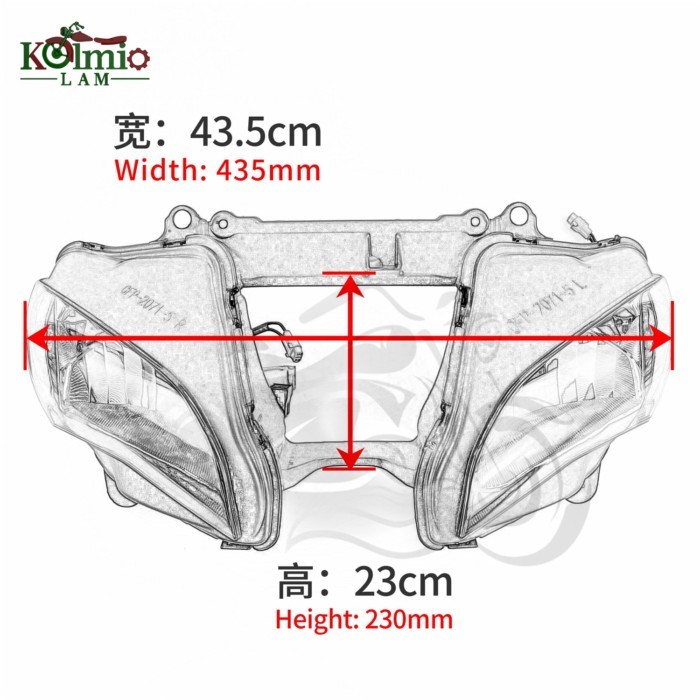 Fit For 2016 - 2020 KAWASAKI Ninja ZX-10R ZX10R Motorcycle Headlight Front Headlamp Assembly ZX 10R