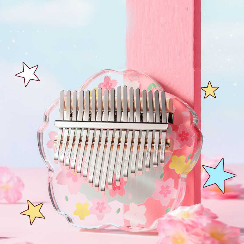 Huashu Thumb Piano Girl Kalimba 21-Tone Crystal Finger Piano เครื่องดนตรีเริ่มต้น 17-Tone เด็ก