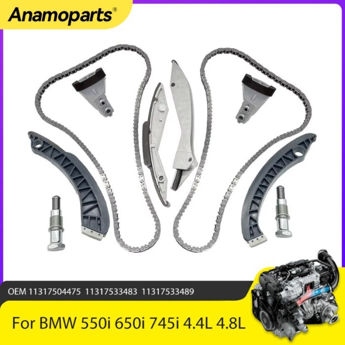 Engine Parts Timing Chain Kit Fits 4.4 L 4.8 L For BMW 550i 650i 745i 750i X5 4.4L 4.8L N62B36A N62