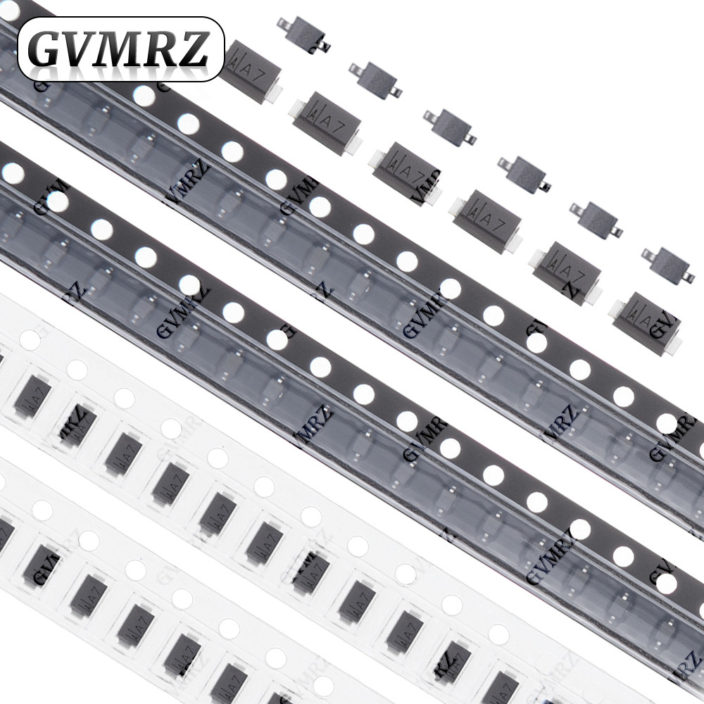 100PCS 1N4148W ไดโอด SMD Assortment 1N4007, 1N4148W, 1N5819W, MBR0520LT1G, MBR0530W Surface Mount Di