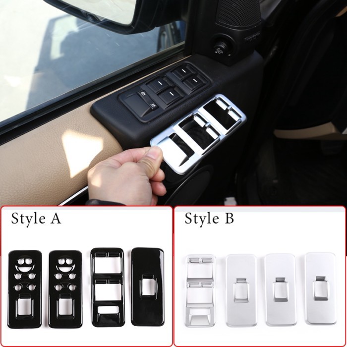 4pcs Car Window Lift Switch Button Control Panel Frame Cover Trim For Land Rover Discovery 3 LR3,Ra