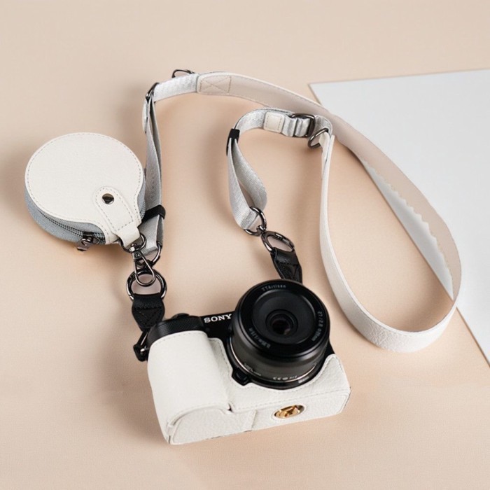 ((อุปกรณ์เสริมกล้อง) Sony ZVE10M2 เคสป้องกันรุ่นที่สอง ZVE10 กระเป๋ากล้อง A6400 เคสหนัง A6700 ฐาน A7