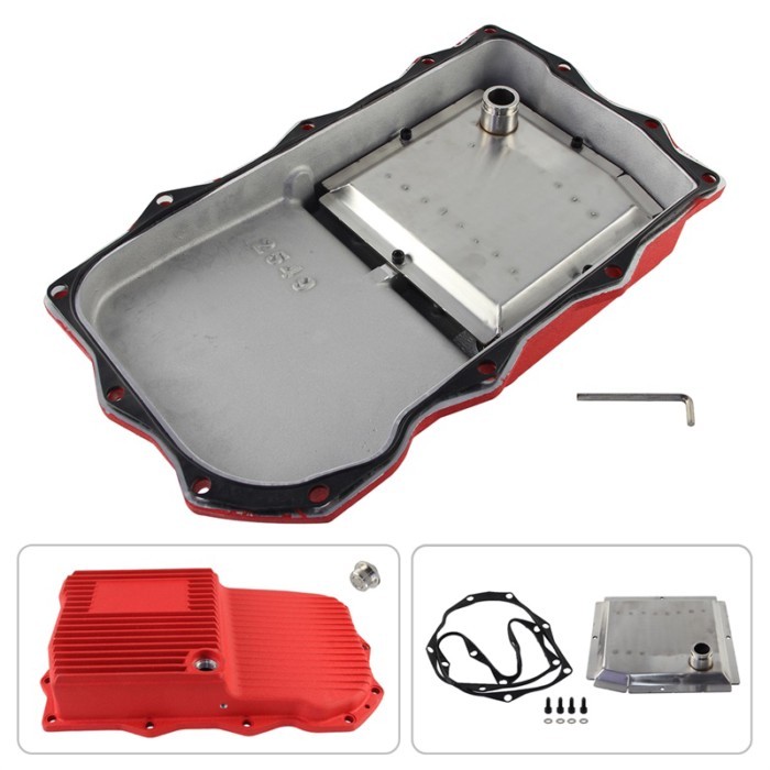 Heavy-Duty Aluminum Deep Transmission Oil Pan Fits 2013-24 RAM/Dodge/Jeep/BMW, ZF 8-Speed, 6/8 Cyl