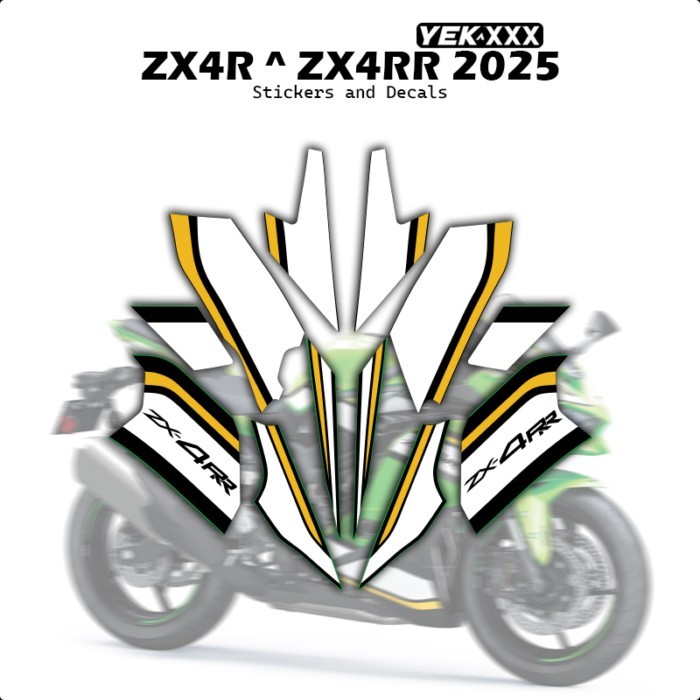 ZX4R 4RR 2025 New For  Kawasaki ZX-4R ZX-4RR 2021-2024 Fairing Decal Sticker Set - Original Factory