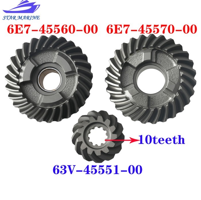 63V-45551 6E7-45560 6E7-45571 Gear Kit For Yamaha 15HP 9.9HP Outboard Motor 6E7-45560 6E7-45571 63V