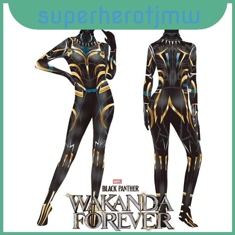 ชุดคอสตูมยืดหยุ่นแบบ.Black Panther Inspired Letitia สำหรับผู้หญิง