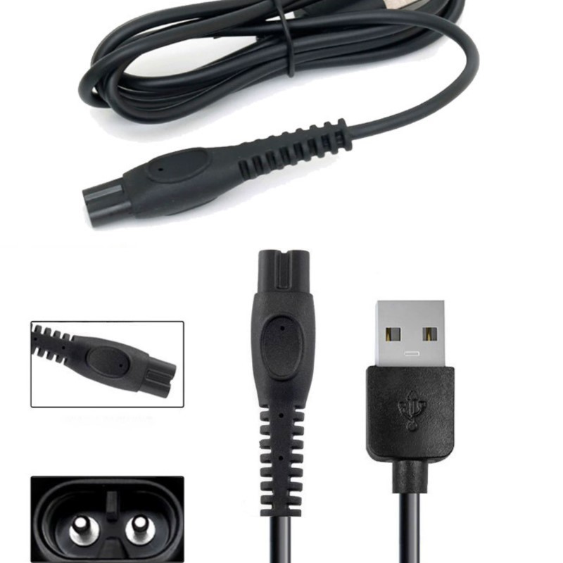 3 ชิ้นสายชาร์จ USB สําหรับเครื่องโกนหนวดไฟฟ้า PQ888 PQ889 มีดโกนไฟฟ้าเปลี่ยนสายชาร์จ