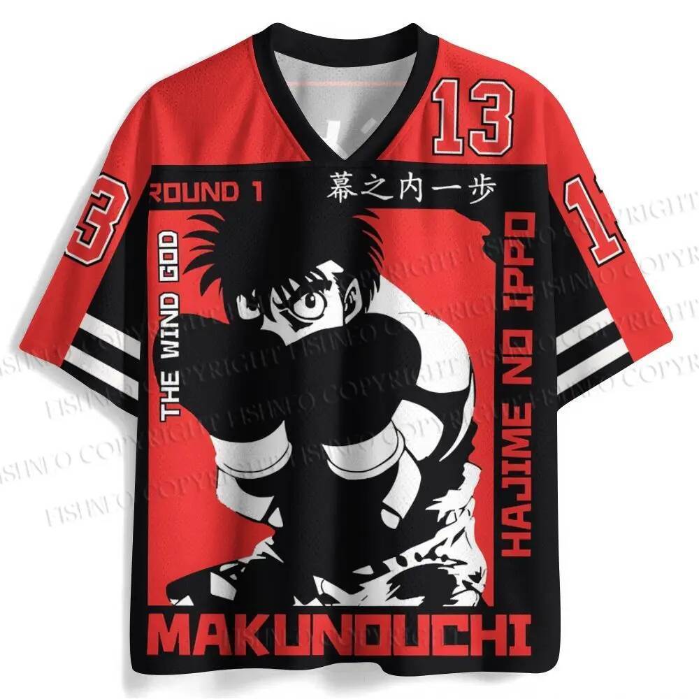 เสื้อแจ็คเก็ตผ้าฝ้ายสำหรับผู้ชายแบบ Makunouchi Ippo จากอนิเมะ Hajime No Ippo แขนสั้น สไตล์การแต่งตัวสบายๆ