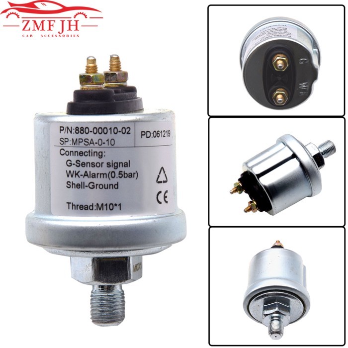 1Pcs Mechanical Oil Pressure Gauge Sensors M10X1 0-5Bar/0-10Bar Oil Pressure Sensors Auto Oil Press