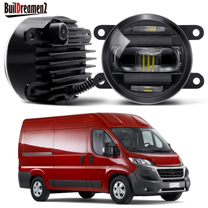 2IN1 Function Car Fog Light Assembly with DRL For Fiat Ducato (250_, 290_) 2006-2023 Aluminum LED F