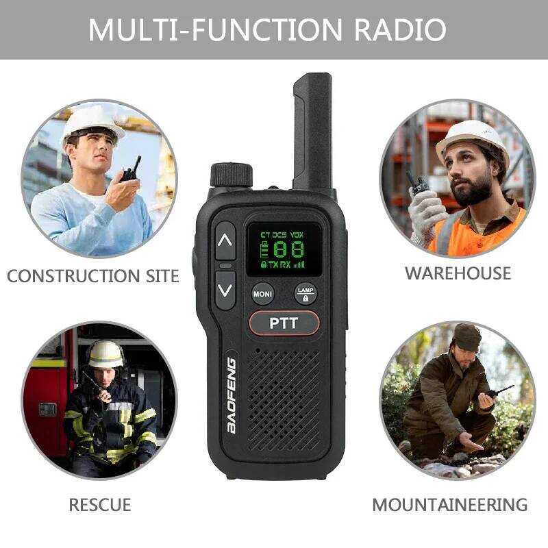 ⚡ Bf-T18mini UHF 400-470MHz ชาร์จผ่าน USB มีหน้าจอ ⚡