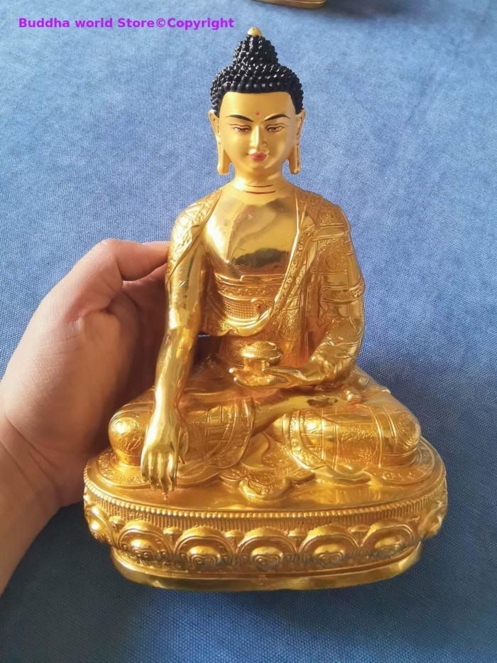 GOOD buddha Sakyamuni Medicine Buddha statue Buddhism Tibet temple HOME gilded copper Buddha statue