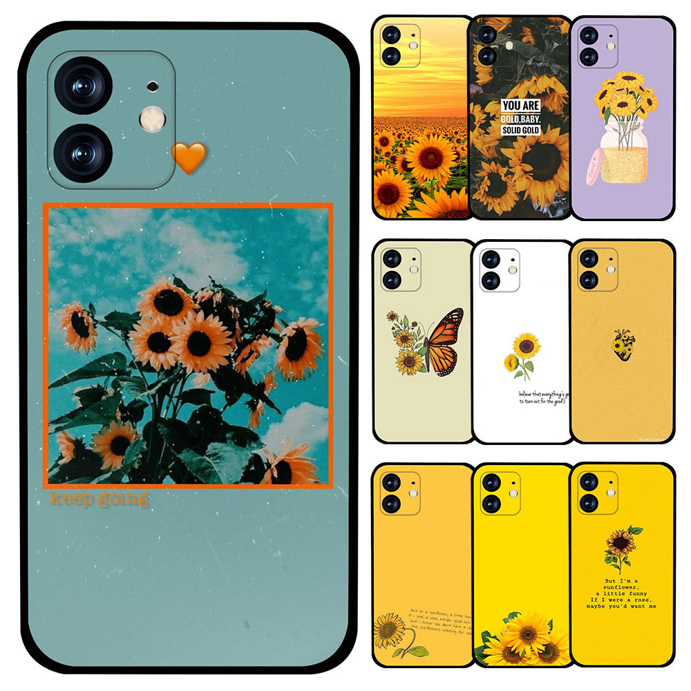 Huawei Y6 Y6s Y6Pro 2019 Y6 Prime 2018 Y9 Prime 2019 ซิลิโคนอ่อนนุ่ม TPU ปลอก Y2Q2 ดอกทานตะวันสีเหลื