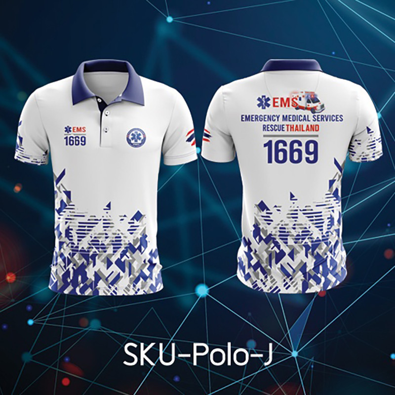 【SHUANGJ】เสื้อกู้ภัย EMS เสื้อโปโล