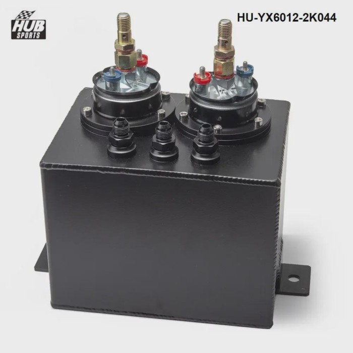 High Q External 044 Dual Fuel Pump Anodized Billet Aluminum Fuel Surge Tank HU-YX6012-2K044