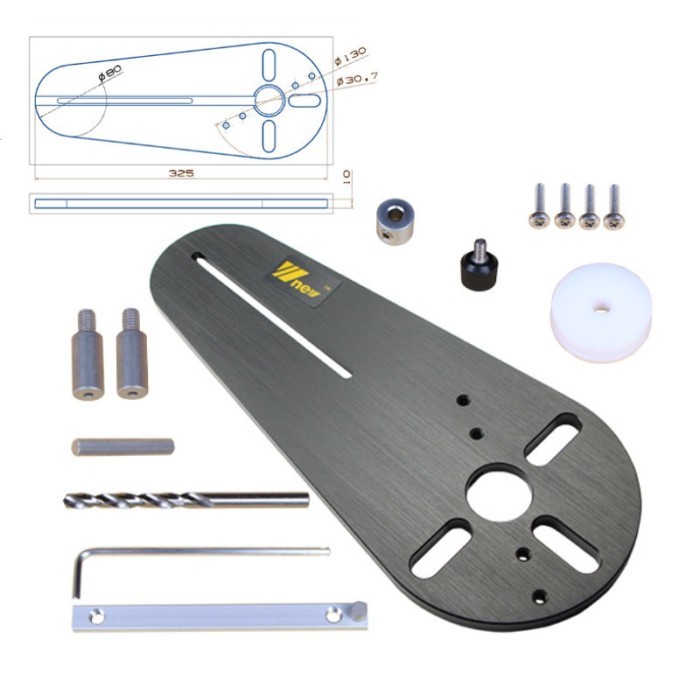 DIY Accessories for Edge Trimming Machine Cutting Circles Processing Circles Slotting Woodworking T