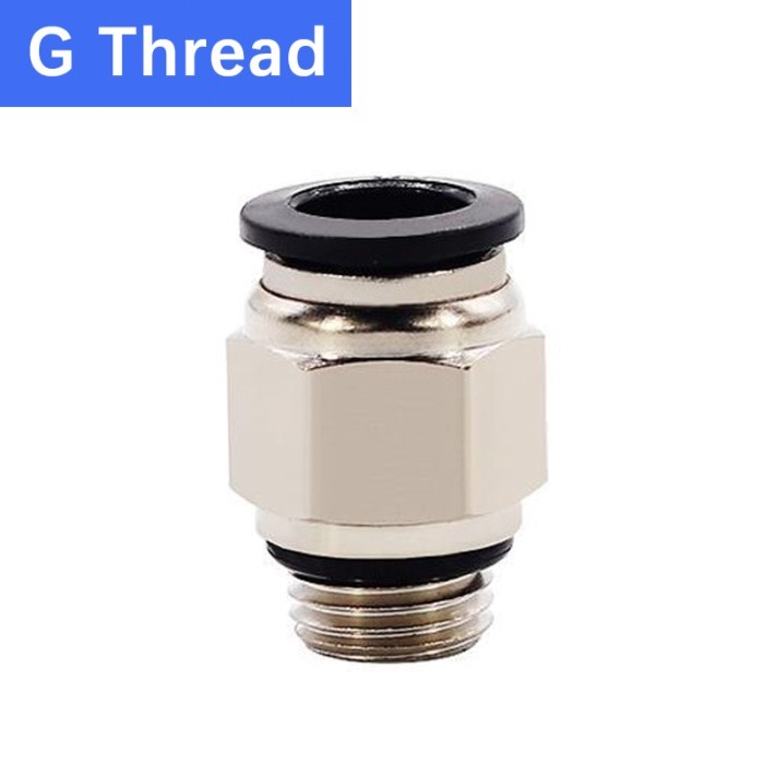 PC Pneumatic Quick Connector Black Cop G Thread 1/8" 1/4" 3/8" 1/2" Bsp External Zinc Thread Pipe W