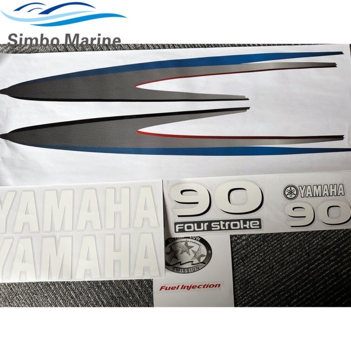 Decals Sticker Set For Yamaha 90HP Four Stroke Outboard Engine reproduction 90 HP
