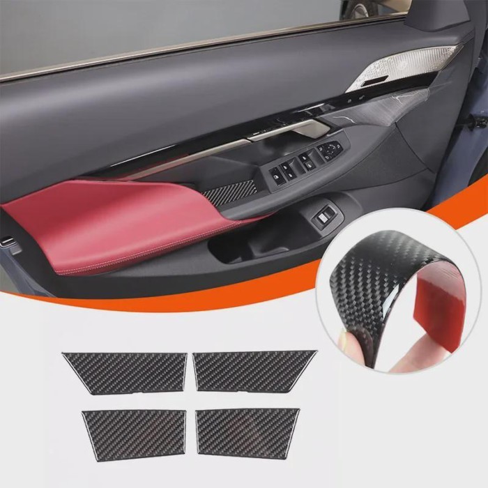 For BMW 5 Series G60 2024+ Soft Carbon Fiber Car front Door Storage Box Slot Pad Sticker Interior P