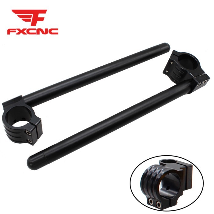 Black Motorcycle CNC Clip-ons Clip Ons Handlebar Handle Bar Fork Tube Cafe Racer 31 33 35 36 37 38