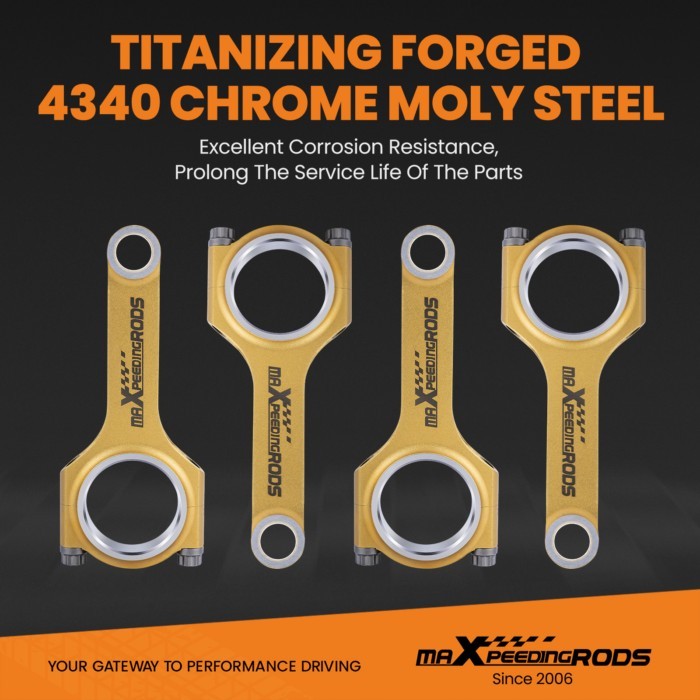 Titanizing 4340 H Beam Connecting Rods for Ford EcoBoost 2.0T engine Conrods