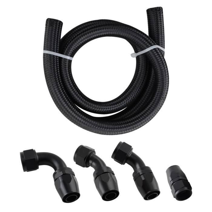 Black Safe AN16 16AN AN-16 Hose Fuel line rubber Nylon braided fuel hoses