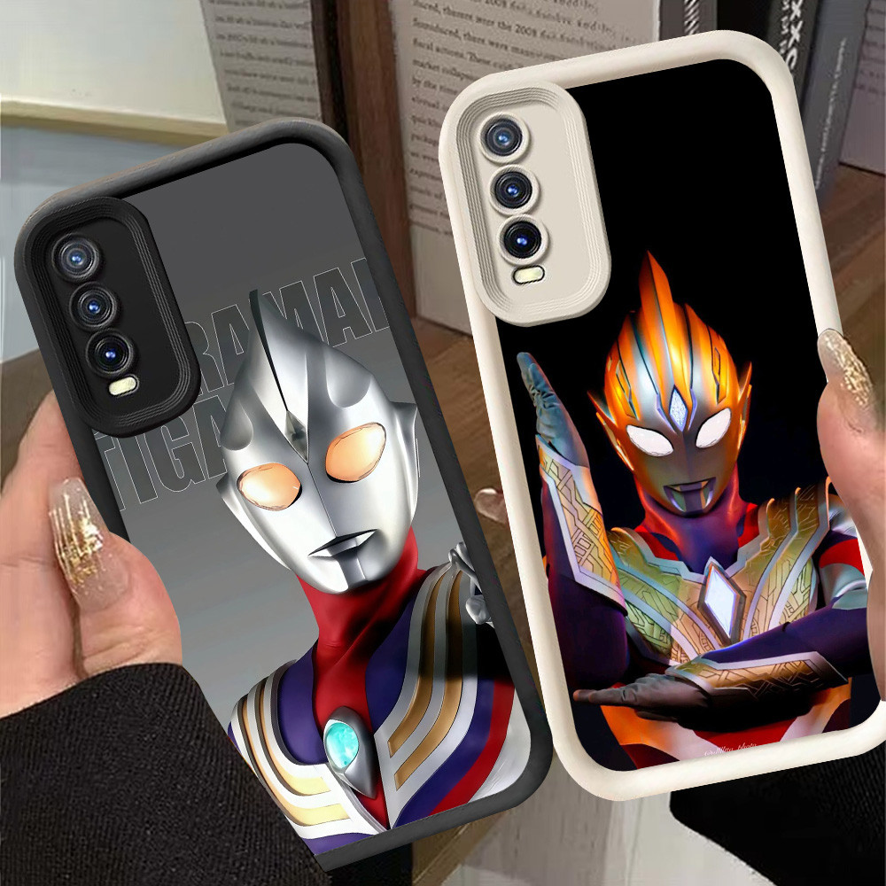 G-57 Ultraman Casing สําหรับ VIVO Y20s S1 Pro Y20 Y20i Y12s Y11s Y66 สีดําและสีขาว