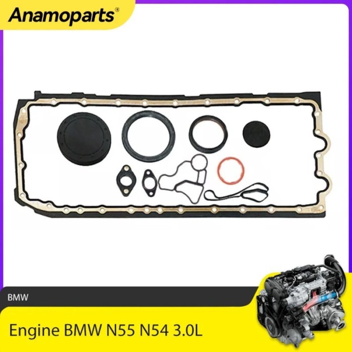 Engine Oil Pan Gasket Set w Oil Cooler Seal Fit 3.0 L For BMW M135i 335i 435i 535i X5 X6 N55 N54 3.