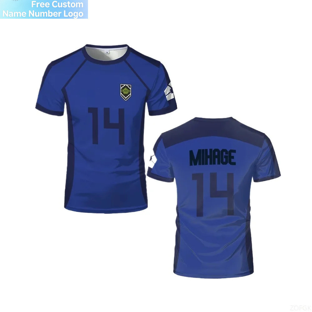 อะนิเมะญี่ปุ่น Blue Lock Isagi Yoichi เสื้อฟุตบอล Hyoma Chigiri Meguru Bachira Tee Original เสื้อผ้า