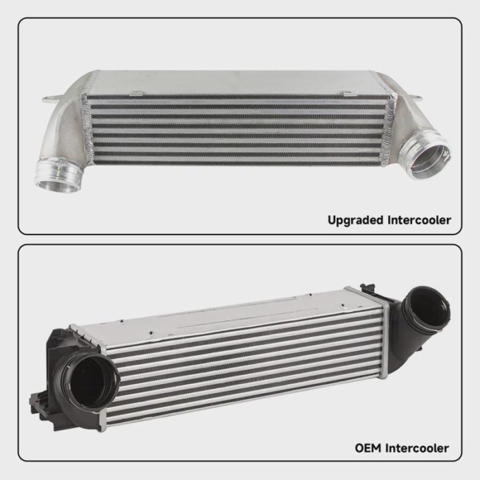 Black/Silver Aluminum Intercooler For 2007-2013 BMW E90 335i 335xi 335is 135i N54 N55 BMW Z4 X1