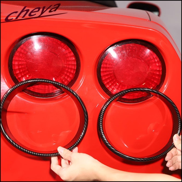 X4 Car Rear Tail Lamp Decorative Ring for Chevrolet Corvette C6 ZR1 Z06 2005-2013 Exterior Modifica