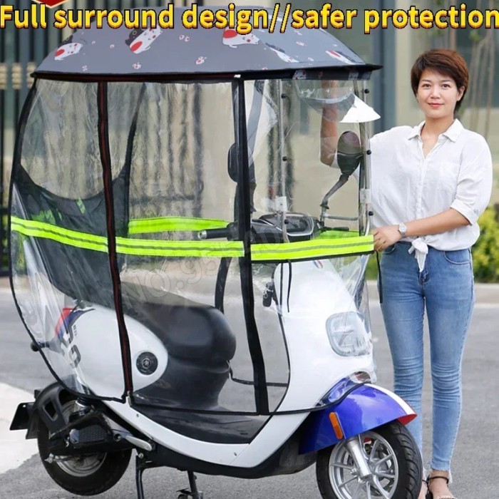 Electric Vehicle Canopy Fully Enclosed Canopy Motorcycle Windshield Canopy Sun Protection Umbrella