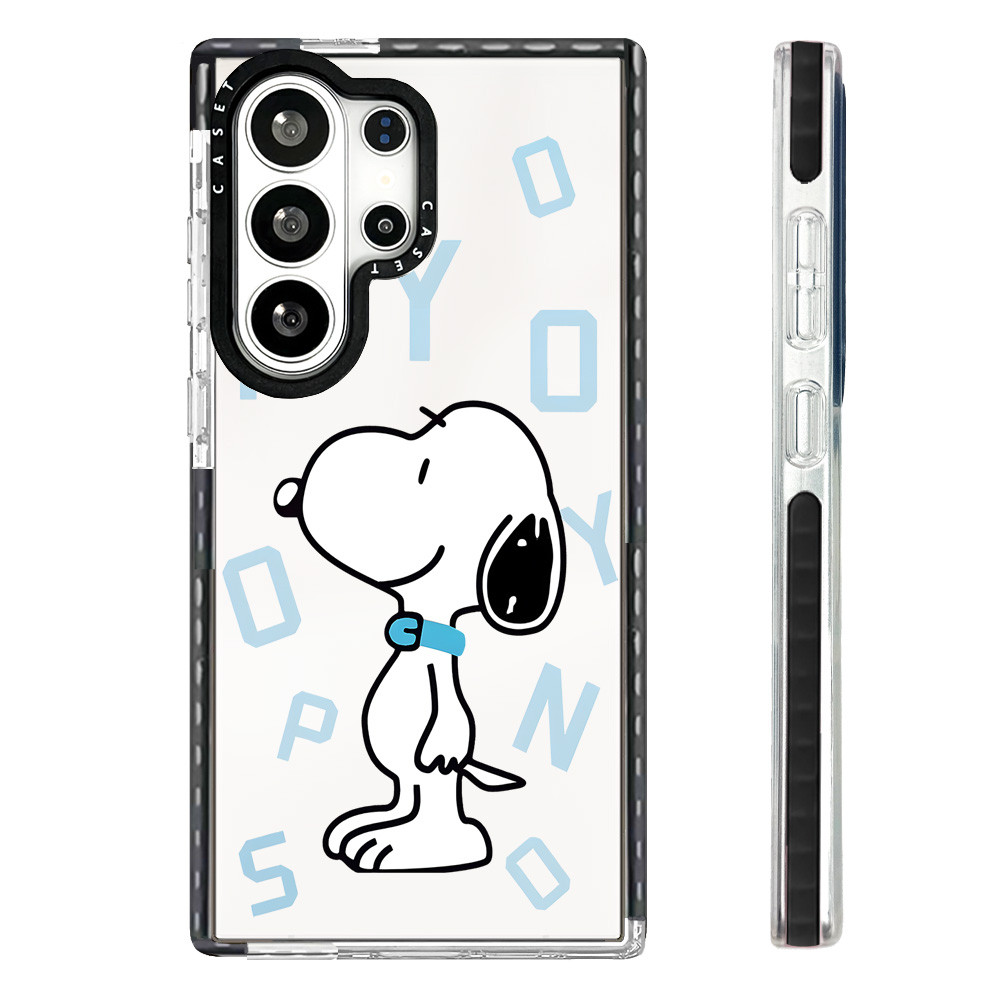 การ์ตูน Blue Letter Snoopy Glitter สําหรับ Galaxy S24 S25 FE S23ULTRA S24ULTRA S25ULTRA S26ULTRA ฝาครอบ A55 A56 S26 S23 Plus สีซิลิโคนนุ่มกันชนกันกระแทก