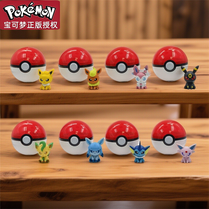ของแท้Pokémon Little Adventures Part 2 Eevee Family Fairy Eevee Handmade Office Dollตุ๊กตาเดสก์ท็อป