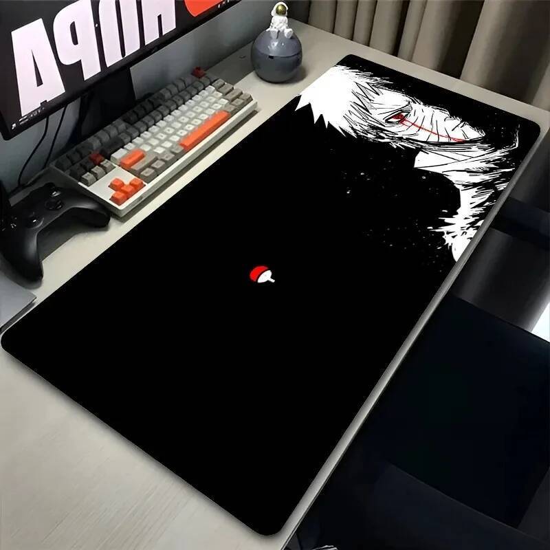อะนิเมะ N-Naruto Obito Uchiha Mask Mouse Pad HD พิมพ์ Gaming โต๊ะลื่นคีย์บอร์ด Pad สําหรับ PC แล็ปท็