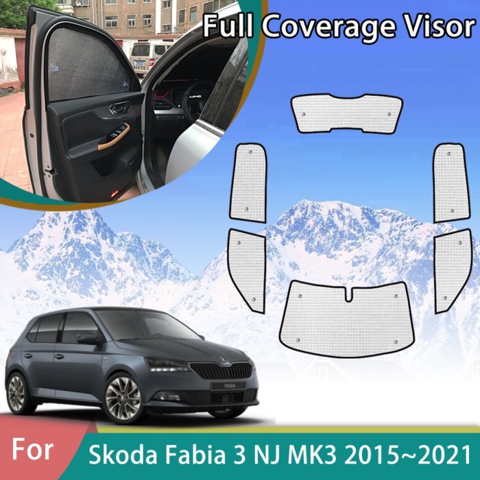 For Skoda Fabia 3 NJ MK3 Hatchback 2015-2021 2017 2018 2019 Car Full Coverage Sunshade Anti-UV Auto