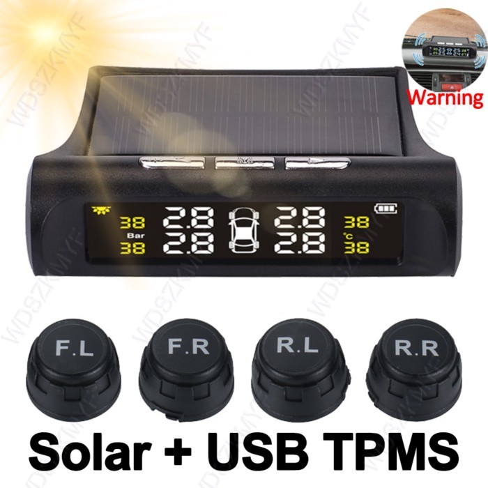 HOT Solar USB TPMS Car Tire Pressure Monitoring System Car Tyre Pressure Monitor Tyre Pressure Alar