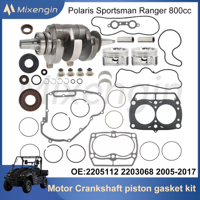 ATV UTV Motor Engine Parts Crankshaft piston gasket Rebuild Overhaul kit For Polaris Sportsman Rang