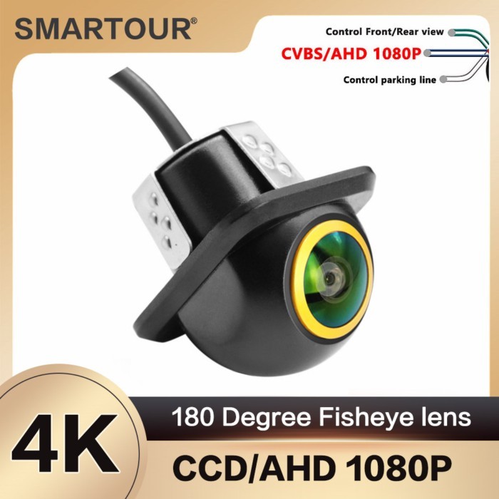 Smartour 4K AHD CVBS CCD Fisheye Lens Rear View Camera AHD 1080p Night Vision Backup Parking Waterp