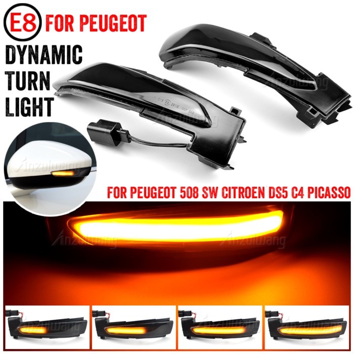 2 Pcs Dynamic LED Rearview Mirror Indicator Turn Signal Light 6325J4 6325J5 For Peugeot 508 for Cit