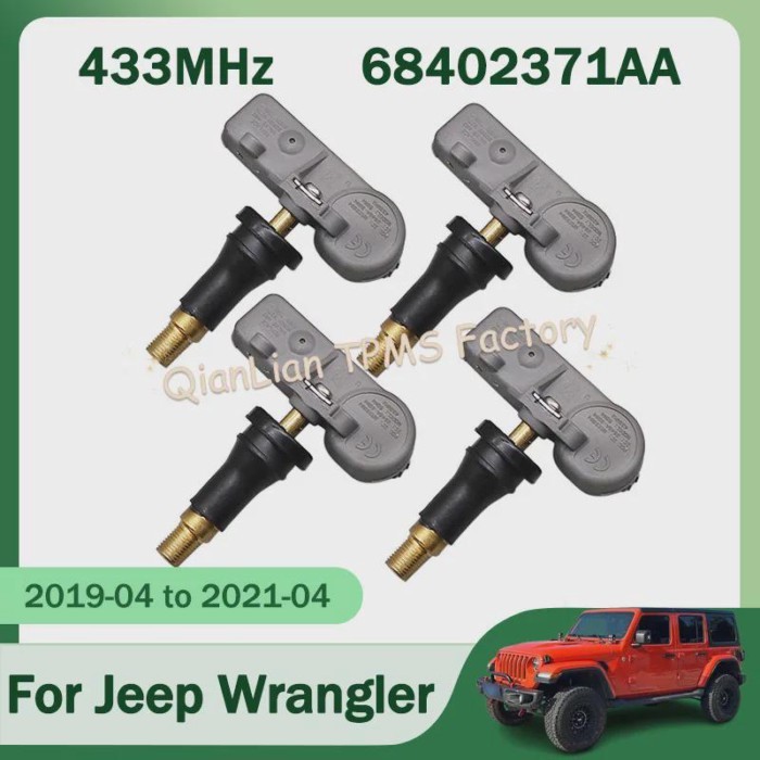1/4pcs 68402371AA 433MHz Tyre Pressure Sensor TPMS Tire Pressure Monitor System For Jeep Wrangler 2