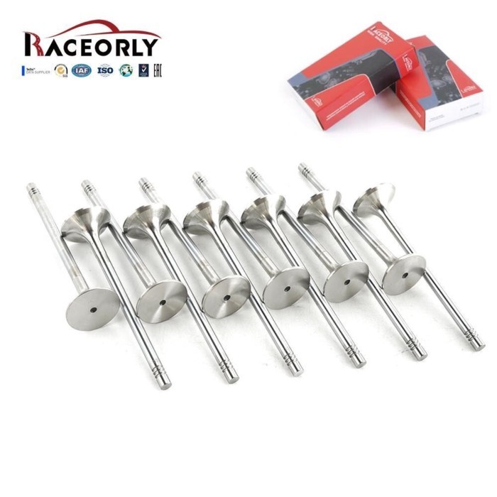 RACEORLY 12* Engine Exhaust Valve Set For Mercedes C300 E300 S300 M272 2.5L 3.0L
