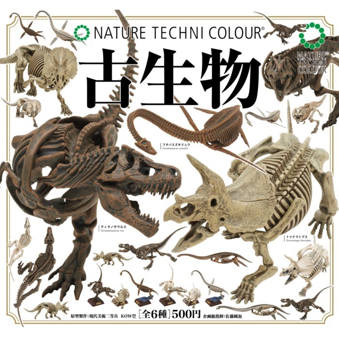 Kitan Kitan Gashapon Mini NTC โบราณ Biological Skeleton ฟอสซิลไดโนเสาร์ Tyrannosaurus Triceratops งู