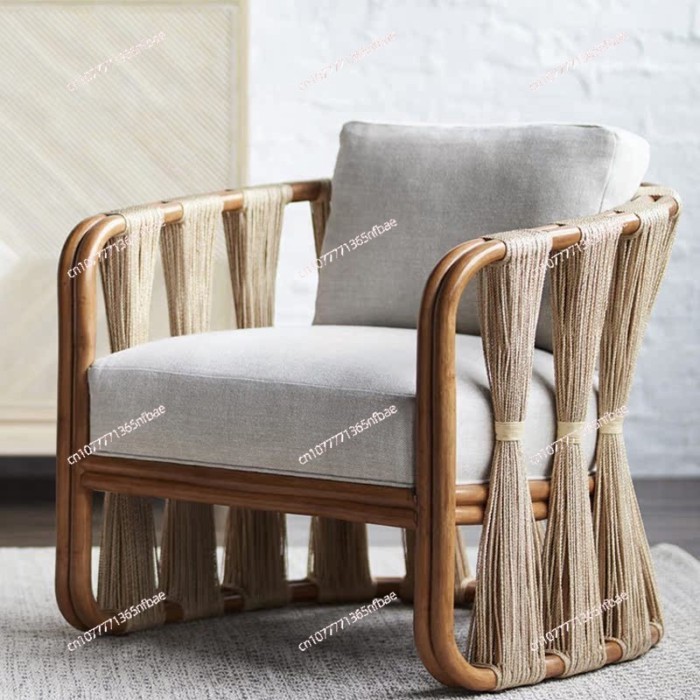 Outdoor leisure sofa sun protection single rattan chair outdoor courtyard sitting area small coffee