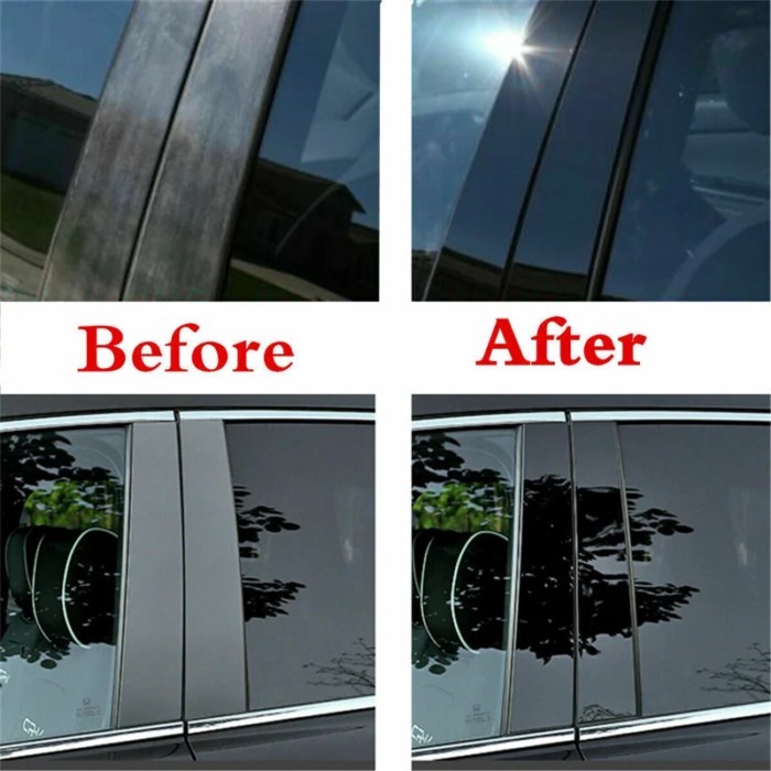 8pcs/Set Door Window Trim Pillar Posts Glossy Black Pillar Molding Cover FOR TOYOTA RAV4 2013-2018