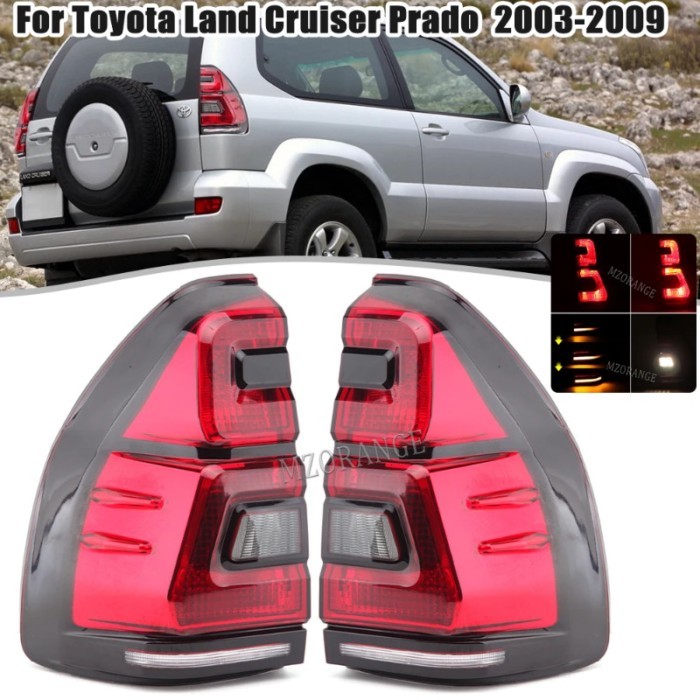 LED Tail Lights For Toyota Land Cruiser Prado RZJ120 GRJ120 KZJ120 KDJ120 2003-2009 Rear Driving Br