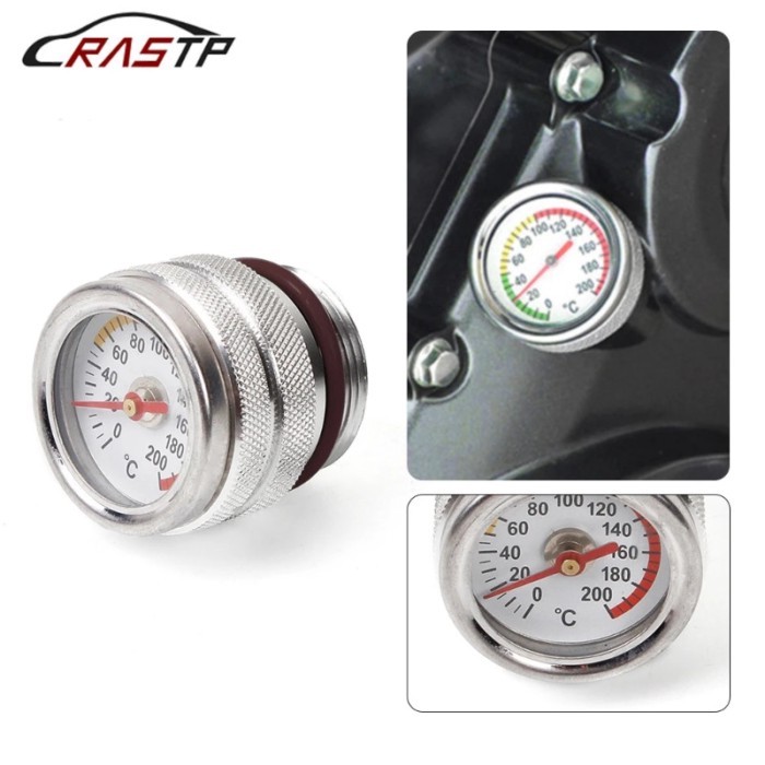 M30X1.5 Motorcycle Fuel Tank Cap With Oil Temperature Gauge Engine Valve Cover Oil Filler Cap  For