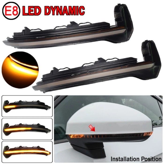 2Pieces Flashing Sequential Lamp Mirror Indicator LED Dynamic Turn Signal Light For Audi TT TTS MK3